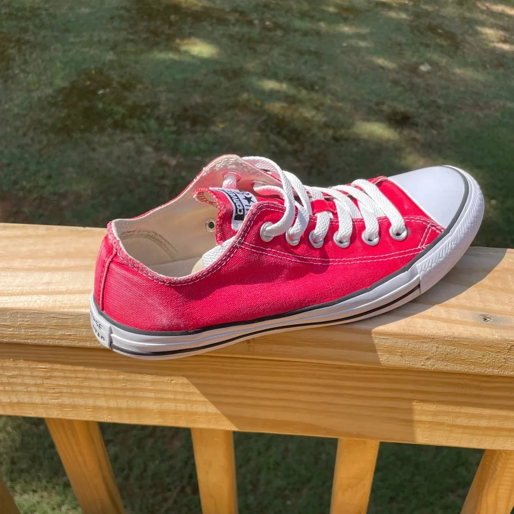 Converse Red Low-Top Canvas Sneakers - Picture 8 of 14